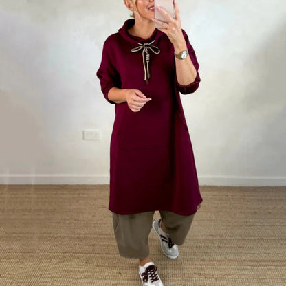 Sudadera larga mujer con capucha estilo oversized
