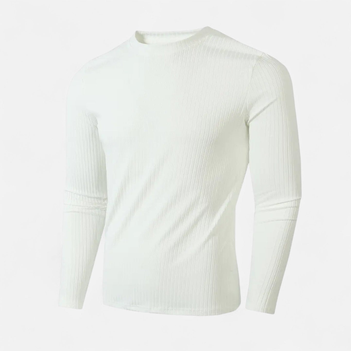 Camiseta Hombre Manga Larga Acanalada Ajuste Slim