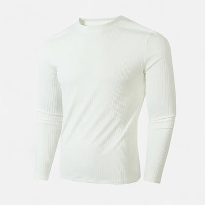 Camiseta Hombre Manga Larga Acanalada Ajuste Slim