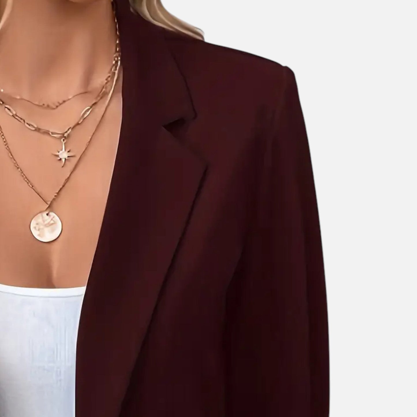 Blazer Mujer de Corte Clásico y Ajuste Regular