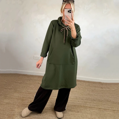 Sudadera larga mujer con capucha estilo oversized