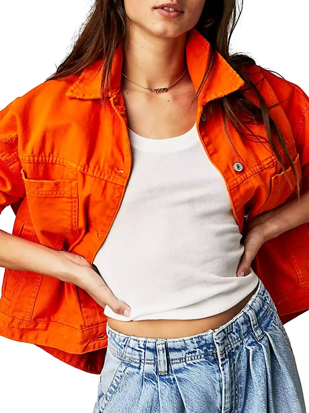 Chaqueta Vaquera Mujer de Denim Corte Holgado