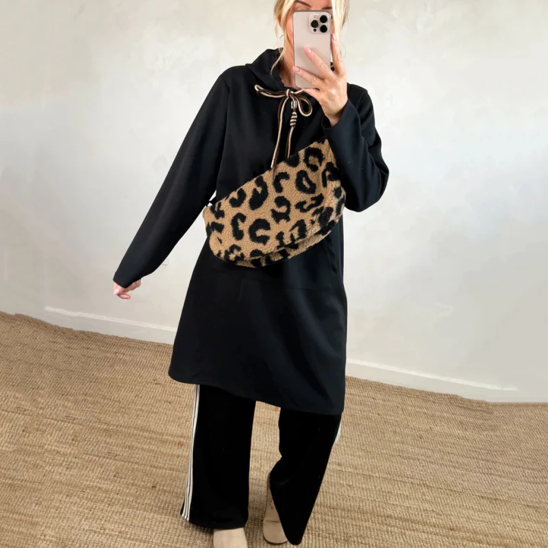 Sudadera larga mujer con capucha estilo oversized