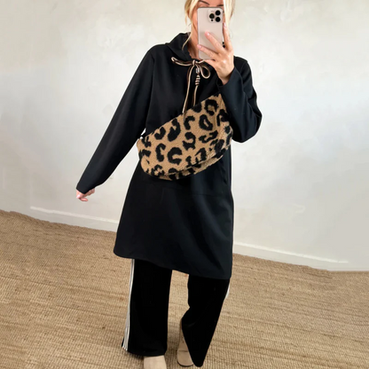 Sudadera larga mujer con capucha estilo oversized