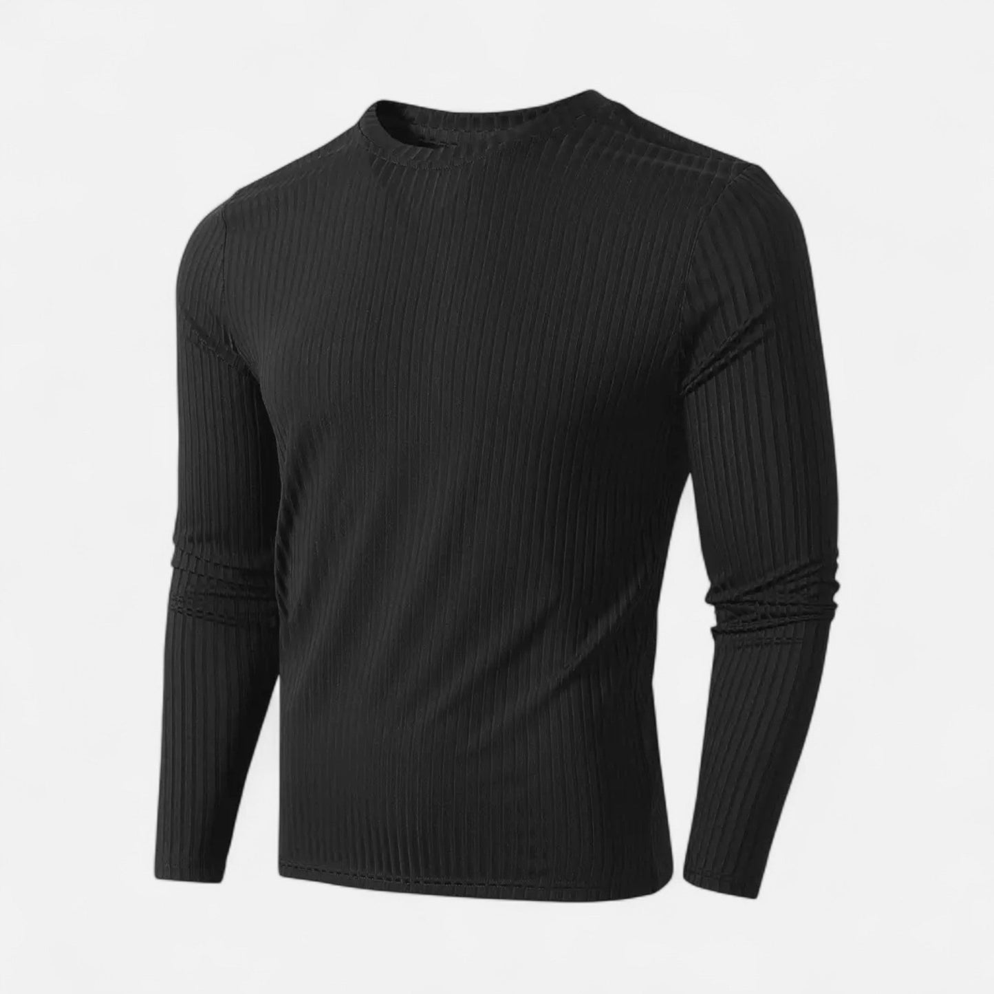 Camiseta Hombre Manga Larga Acanalada Ajuste Slim