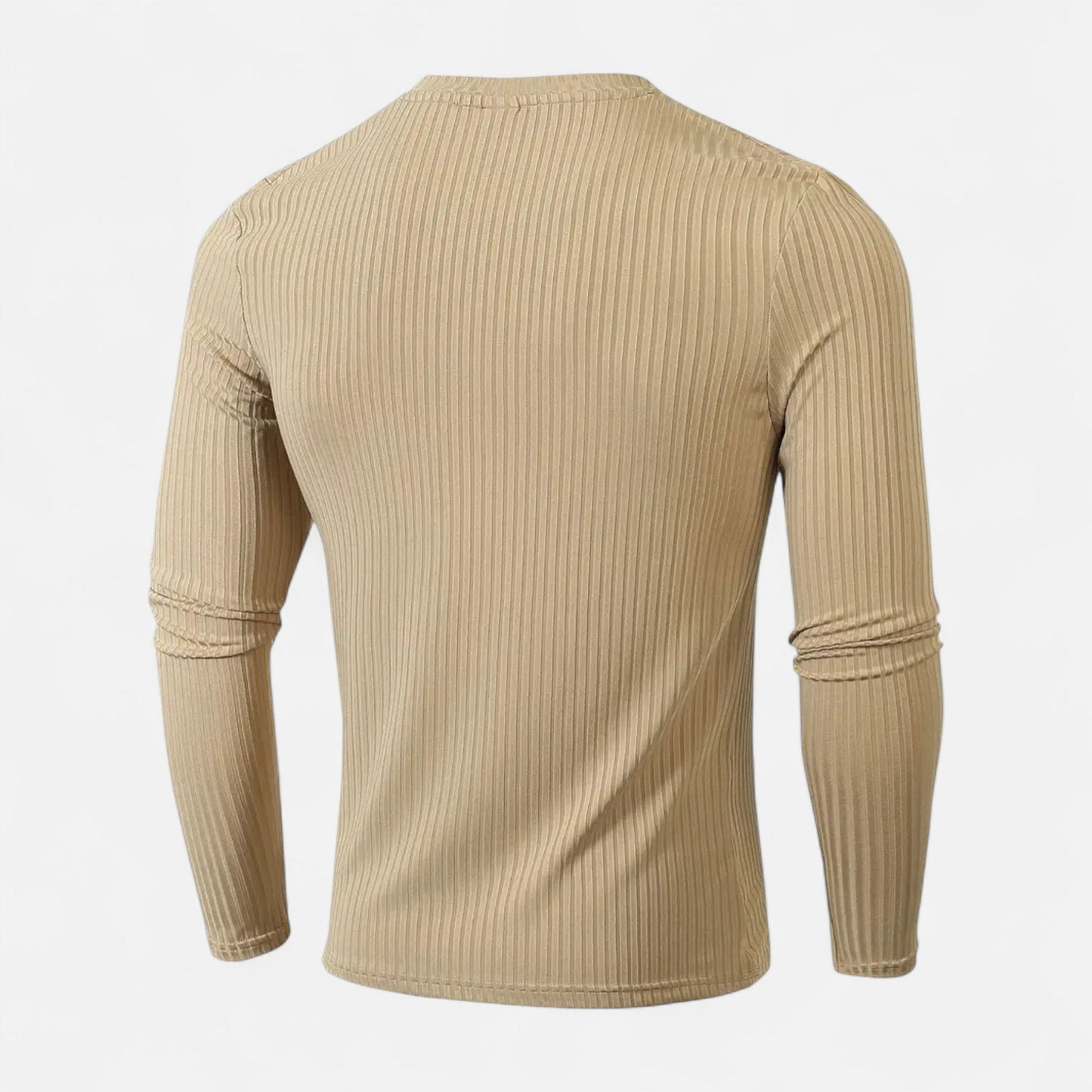 Camiseta Hombre Manga Larga Acanalada Ajuste Slim
