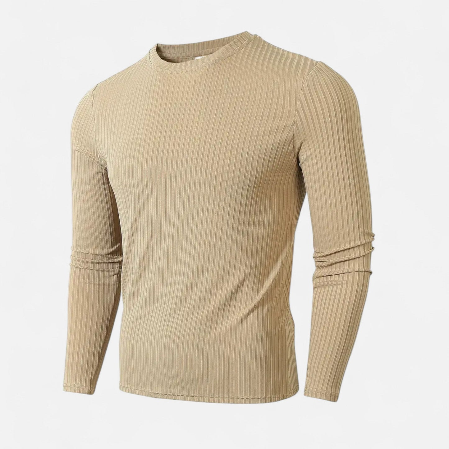 Camiseta Hombre Manga Larga Acanalada Ajuste Slim