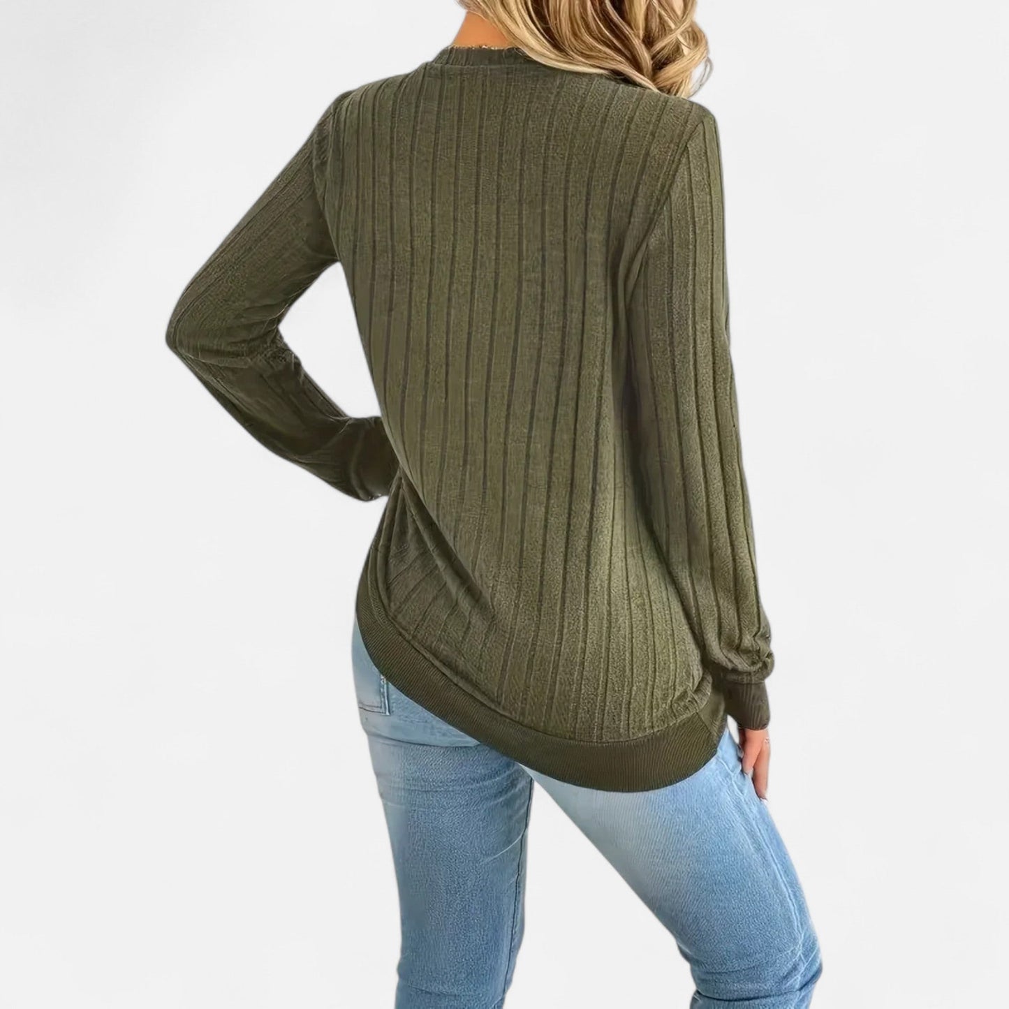 Jersey Mujer Acanalado Cuello en V