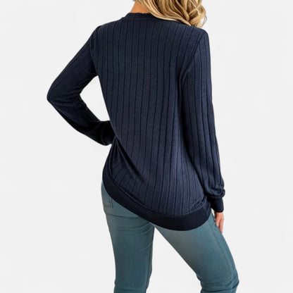 Jersey Mujer Acanalado Cuello en V