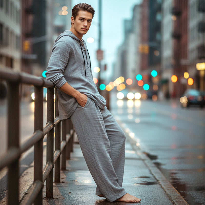 Conjunto Hombre Sudadera con Capucha y Pantalón Holgado