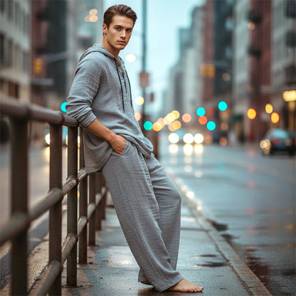 Conjunto Hombre Sudadera con Capucha y Pantalón Holgado