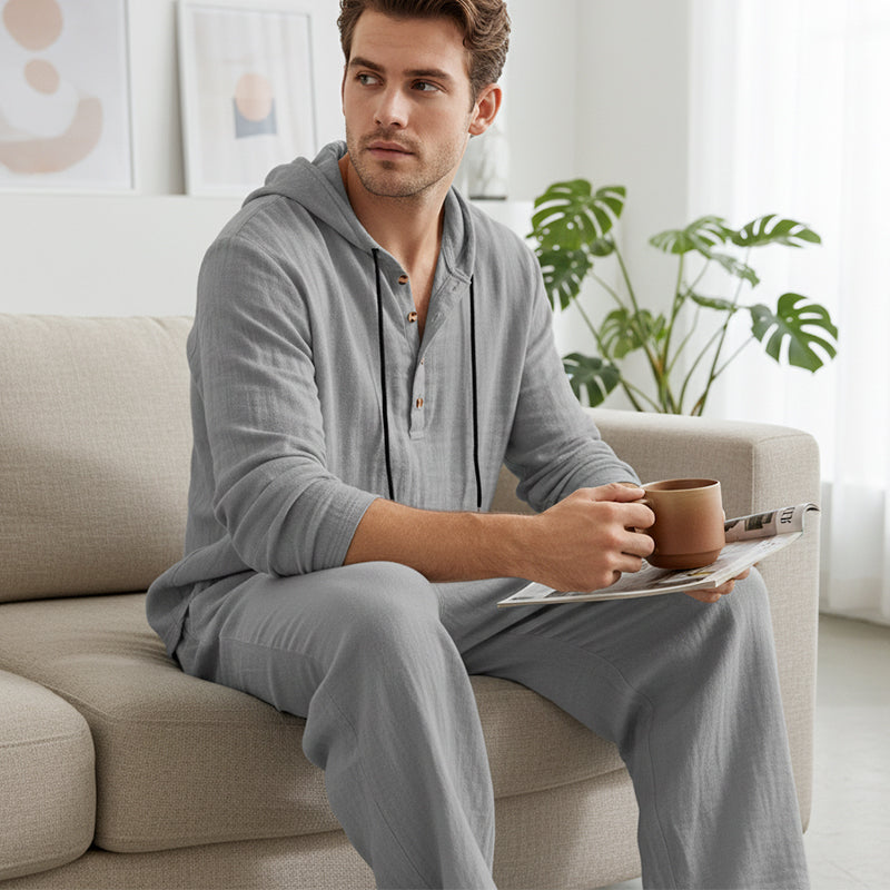 Conjunto Hombre Sudadera con Capucha y Pantalón Holgado