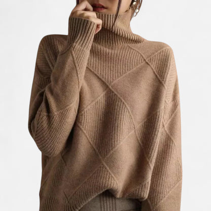 Suéter Mujer de Cachemira Cuello Alto Envolvente