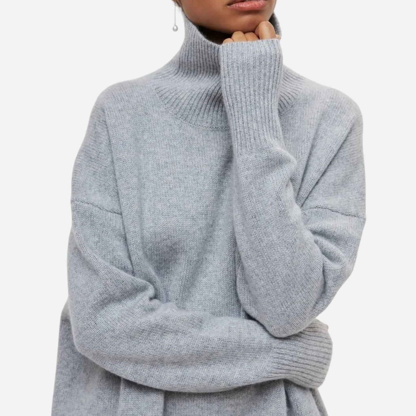 Jersey Mujer Invierno Cuello Alto Corte Suelto