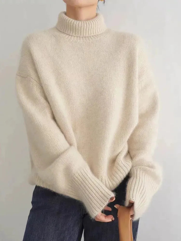 Jersey Mujer Cuello Alto Ajuste Elegante