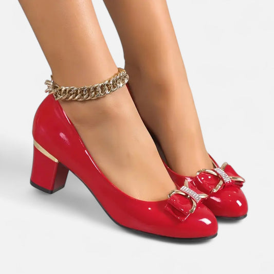 Tacones Altos Mujer con Lazo y Detalle de Cristal - Mavetta