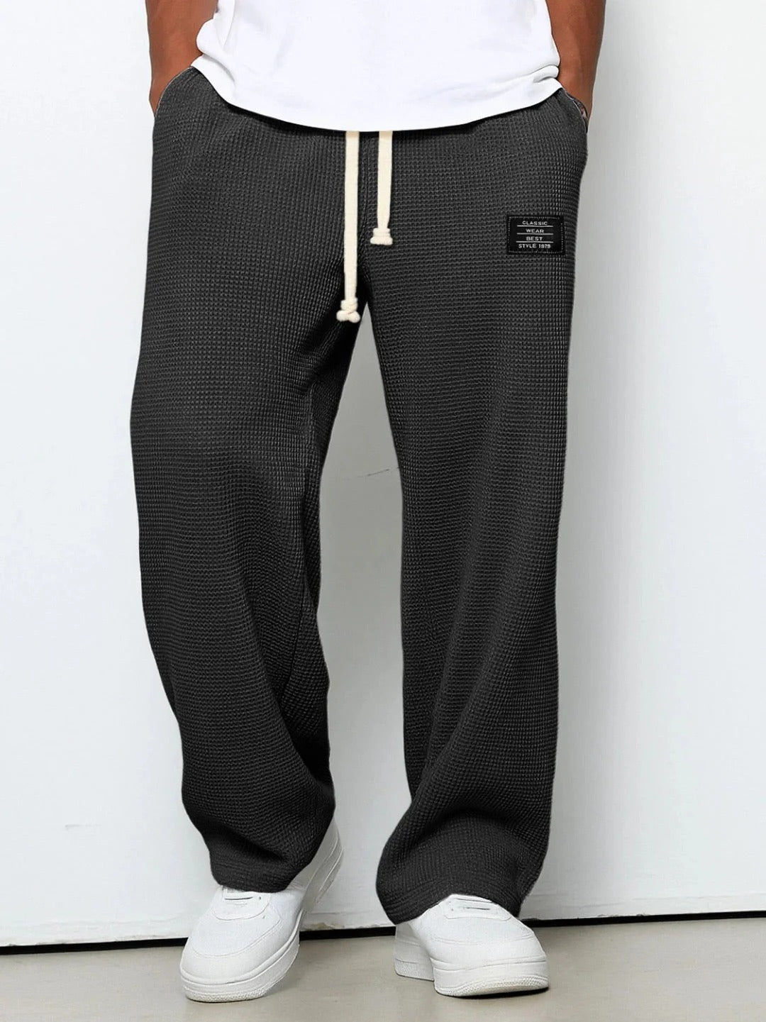 Pantalón ancho unisex con cintura ajustable