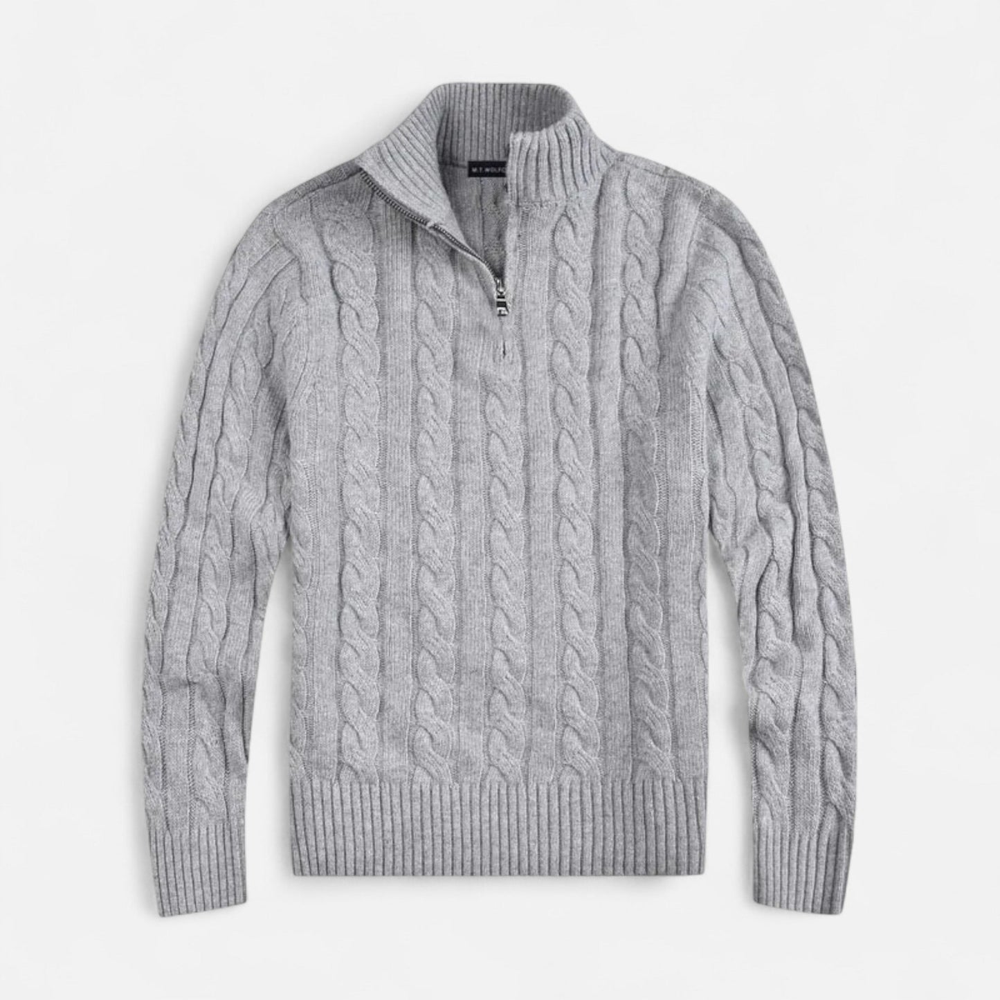 Jersey Hombre Cuello Alto Medio Cremallera Estilo Clásico