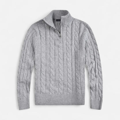 Jersey Hombre Cuello Alto Medio Cremallera Estilo Clásico