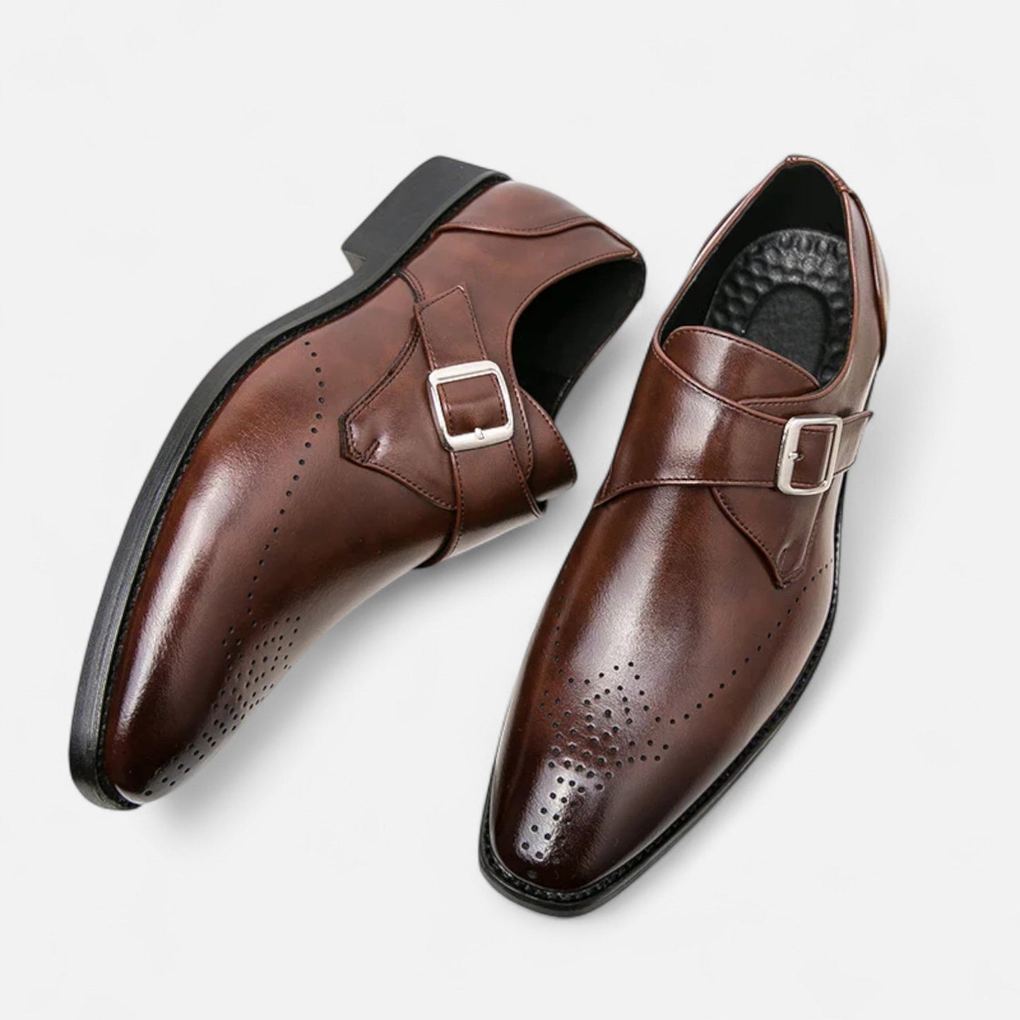 Zapatos Monk Strap Hombre Puntera Perforada Estilo Ashford - Mavetta