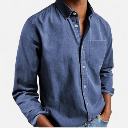 Camisa Hombre Denim Algodón Corte Clásico