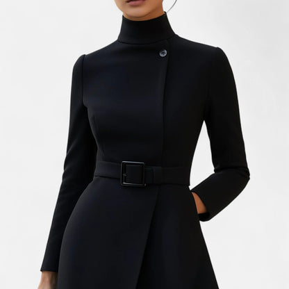 Vestido Mujer Cuello Alto Asimétrico Invierno