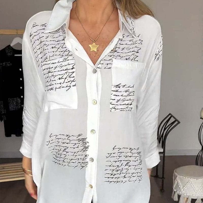 Camisa Mujer Estampada Manga Larga Ajuste Clásico