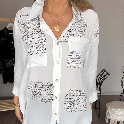 Camisa Mujer Estampada Manga Larga Ajuste Clásico