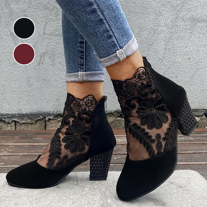 Tacones altos mujer de encaje elegante