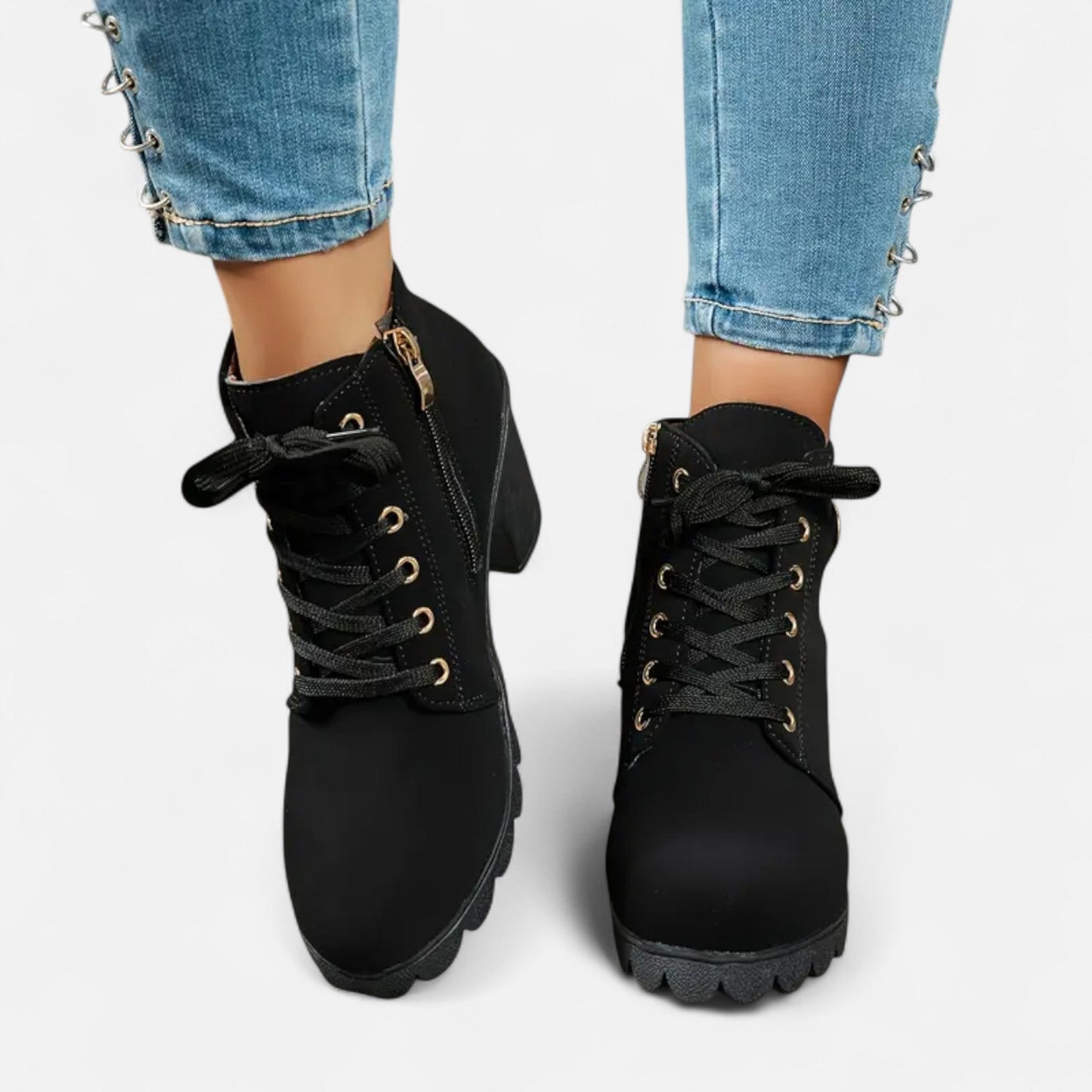 Botines Mujer Tacón de Bloque Cortos Elegantes