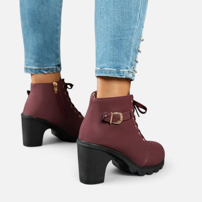 Botines Mujer Tacón de Bloque Cortos Elegantes