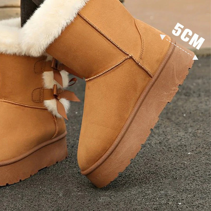 Botas nieve Mujer con lazo y forro cálido