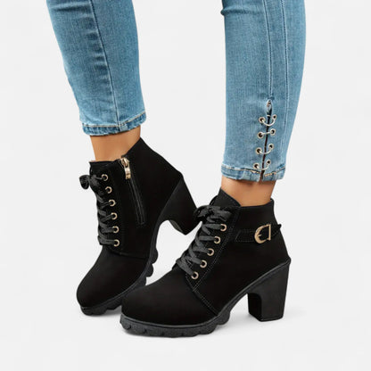 Botines Mujer Tacón de Bloque Cortos Elegantes