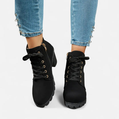 Botines Mujer Tacón de Bloque Cortos Elegantes
