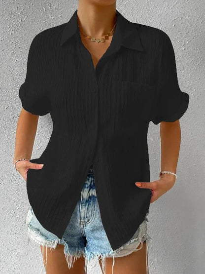 Blusa Mujer Casual Suelta con Botones