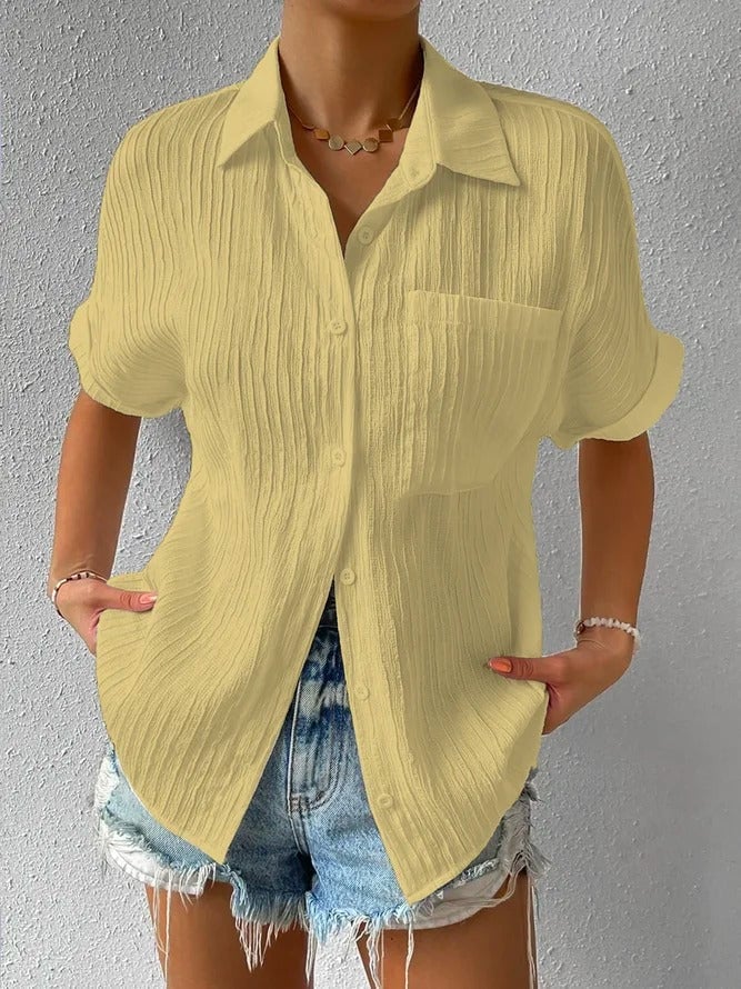 Blusa Mujer Casual Suelta con Botones