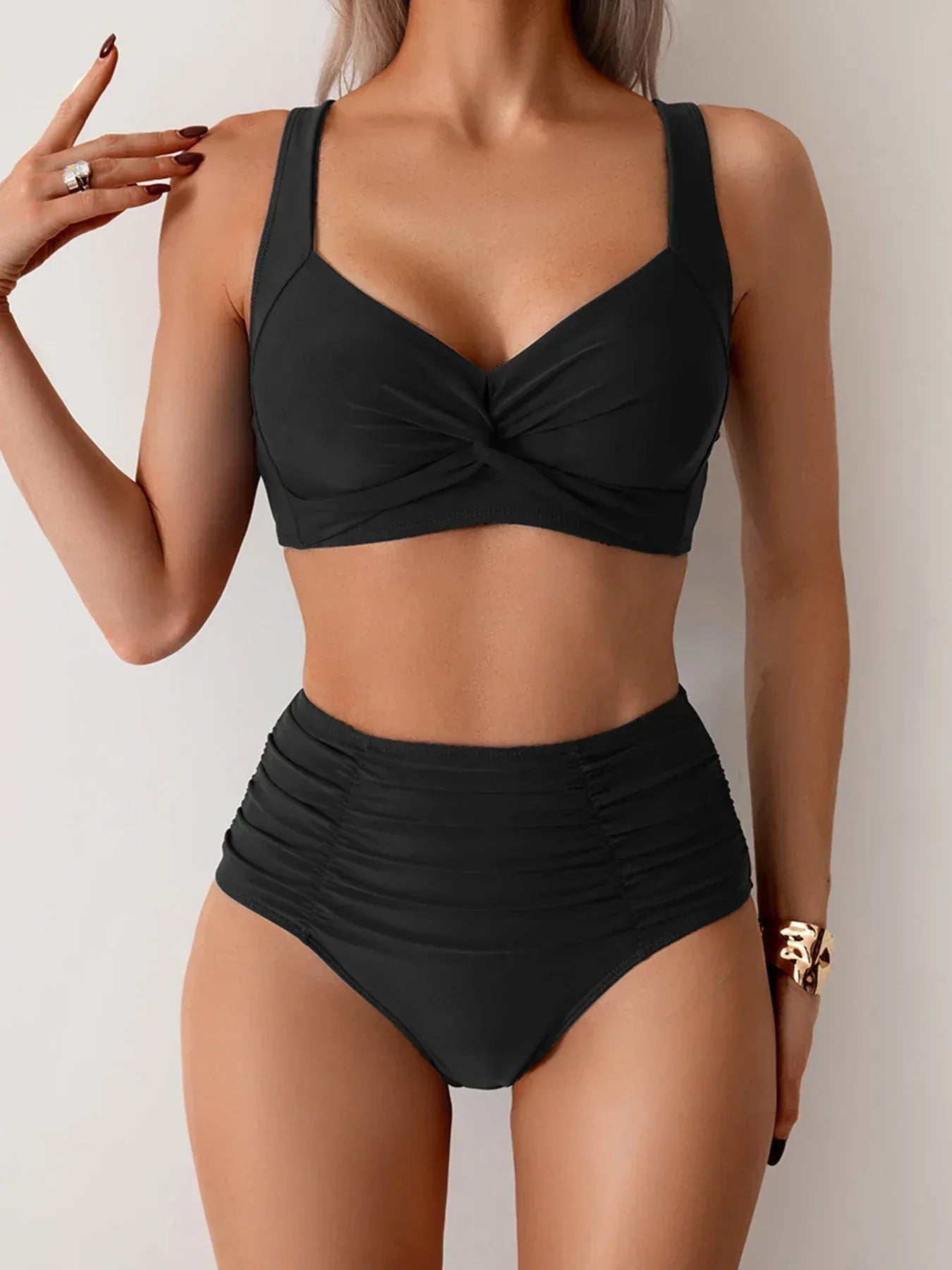 Bikini Mujer Escote Cruzado Talle Alto