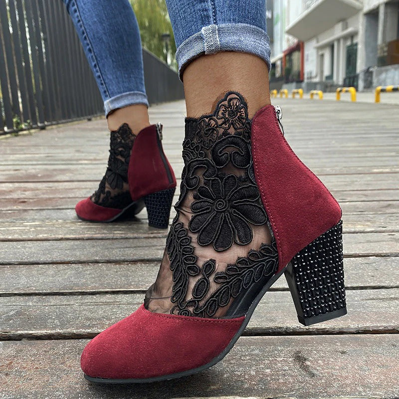 Tacones altos mujer de encaje elegante