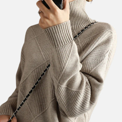 Suéter Mujer de Cachemira Cuello Alto Envolvente