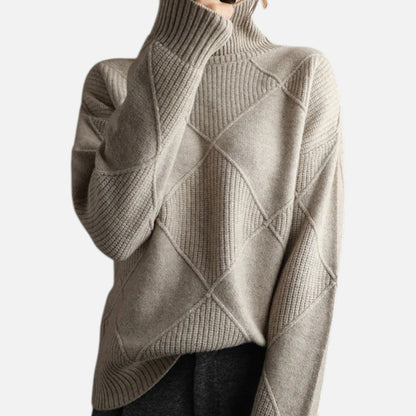 Suéter Mujer de Cachemira Cuello Alto Envolvente