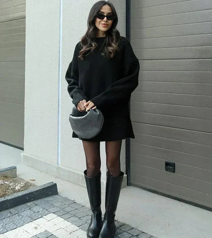 Conjunto Mujer de Punto Oversize Minifalda