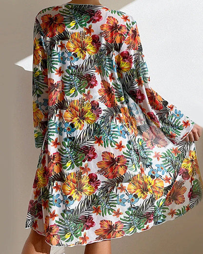 Bikini Mujer Tropical con Kimono a Juego