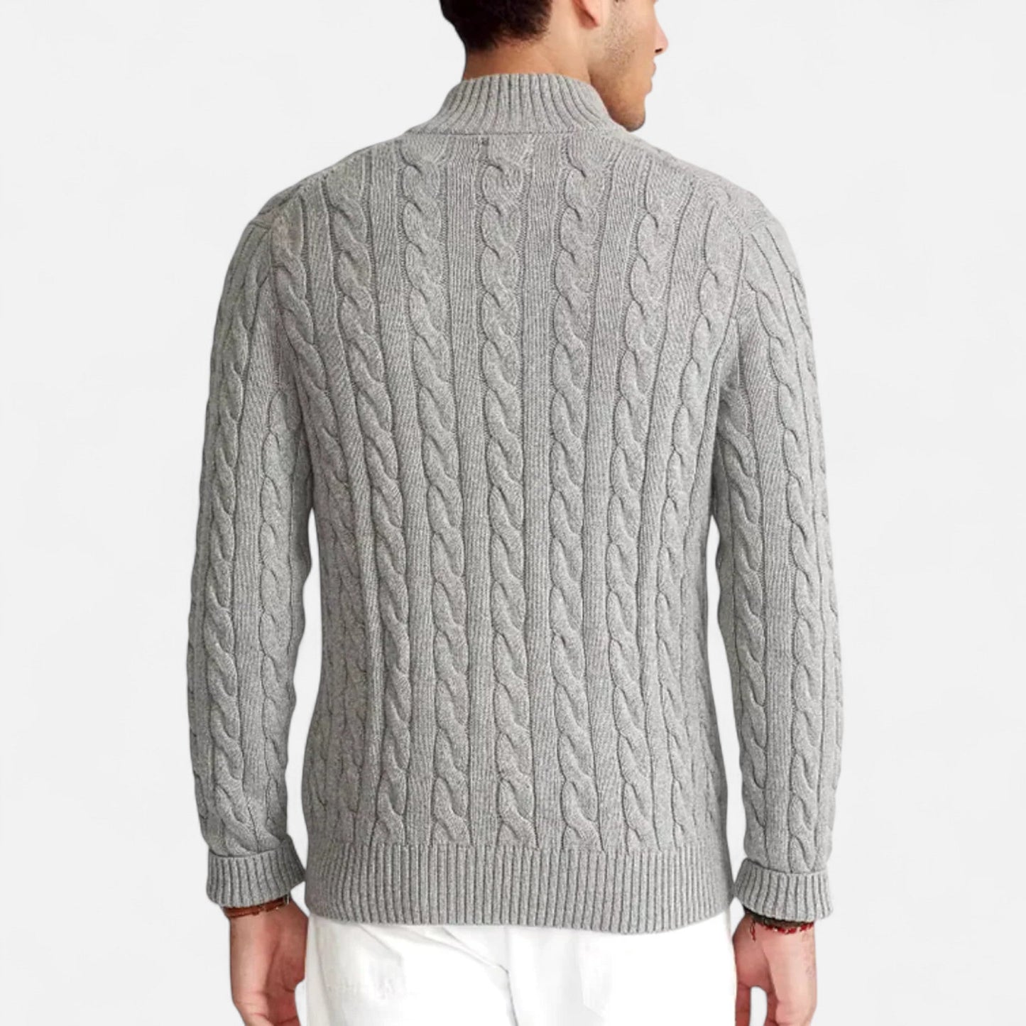 Jersey Hombre Cuello Alto Medio Cremallera Estilo Clásico