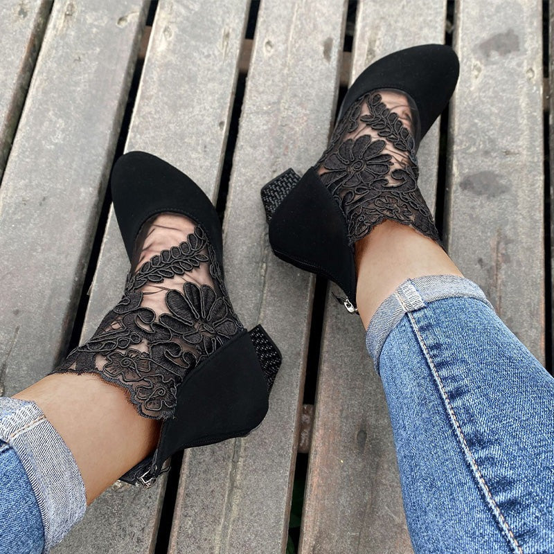 Tacones altos mujer de encaje elegante