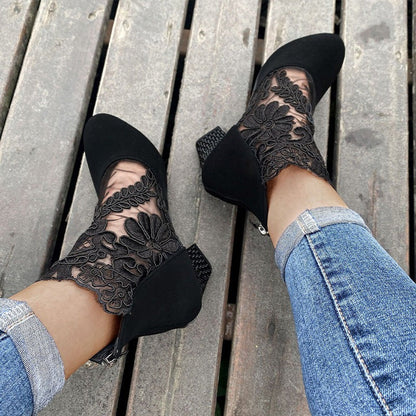 Tacones altos mujer de encaje elegante