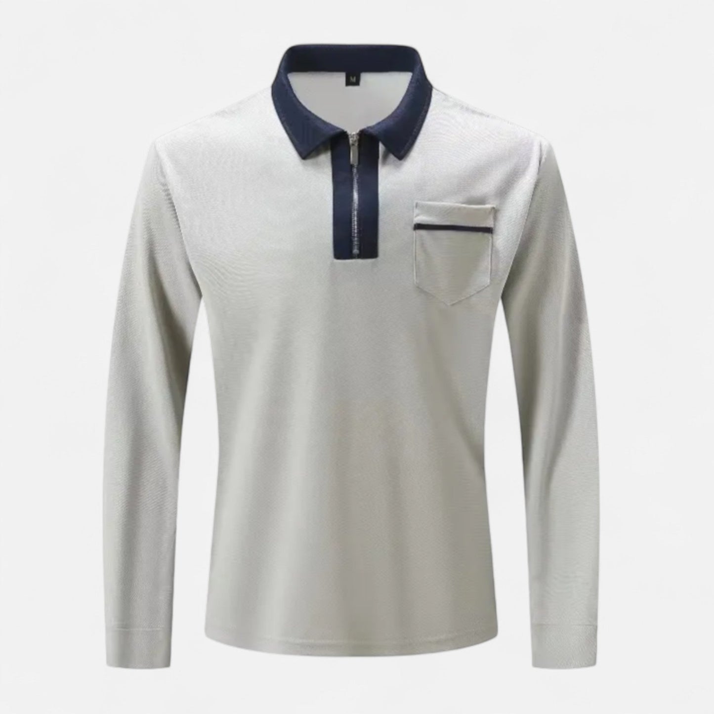 Polo Hombre Algodón Cuello Solapa Cremallera Casual