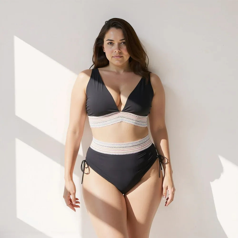 Bikini Mujer Cintura Alta Banda Moldeadora