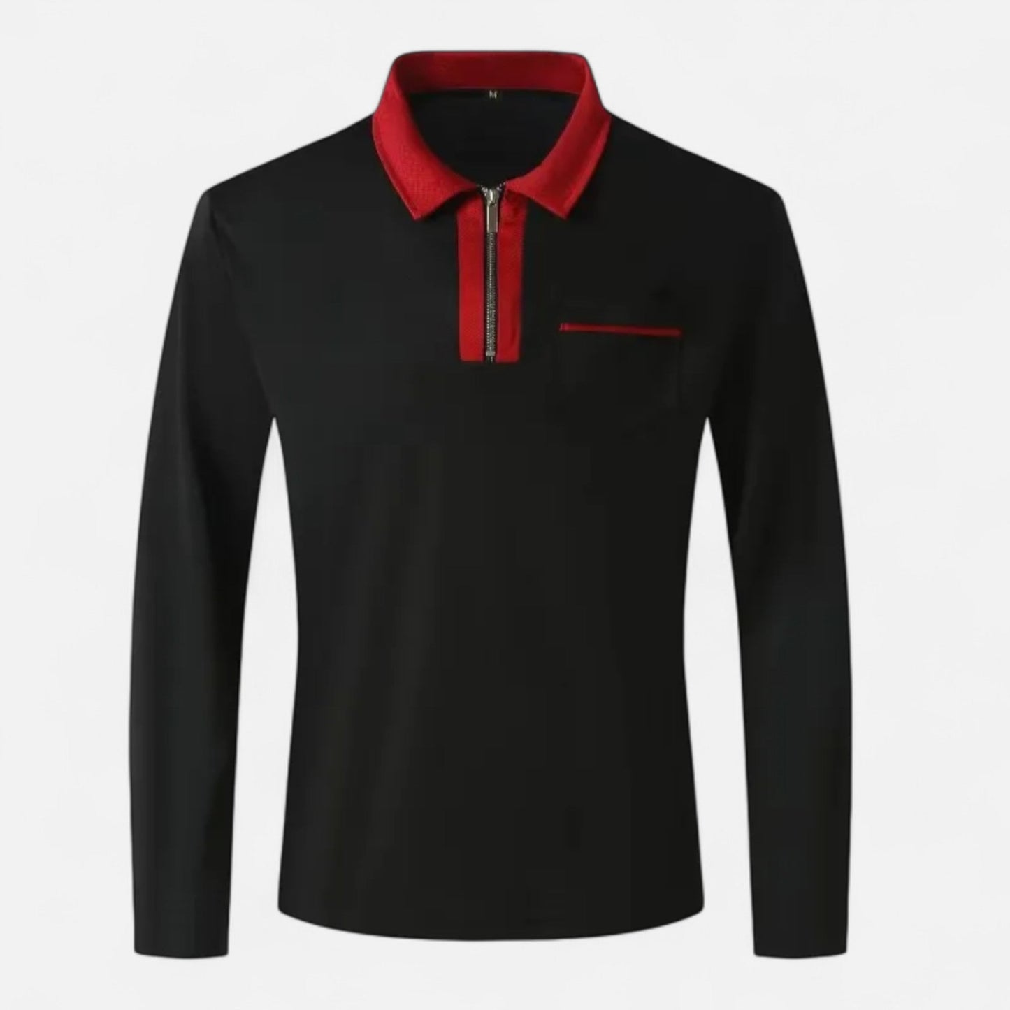 Polo Hombre Algodón Cuello Solapa Cremallera Casual