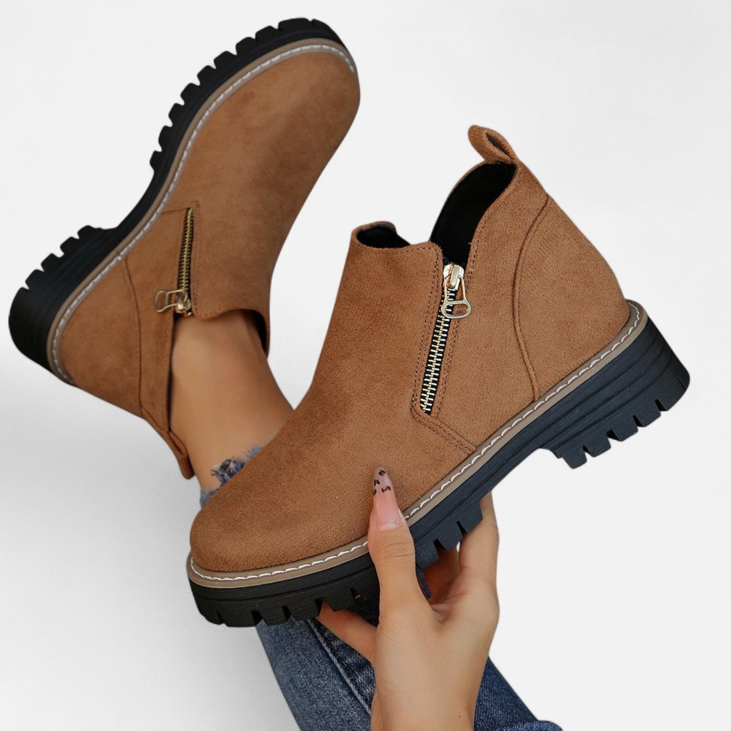 Botines Mujer Invierno Tacón Cuadrado
