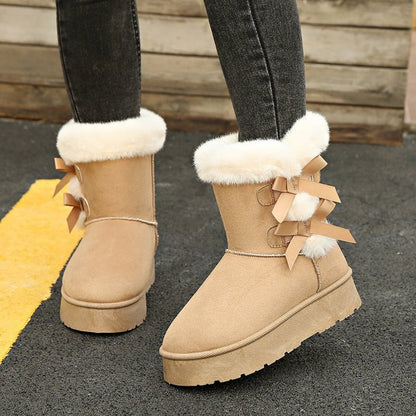 Botas nieve Mujer con lazo y forro cálido